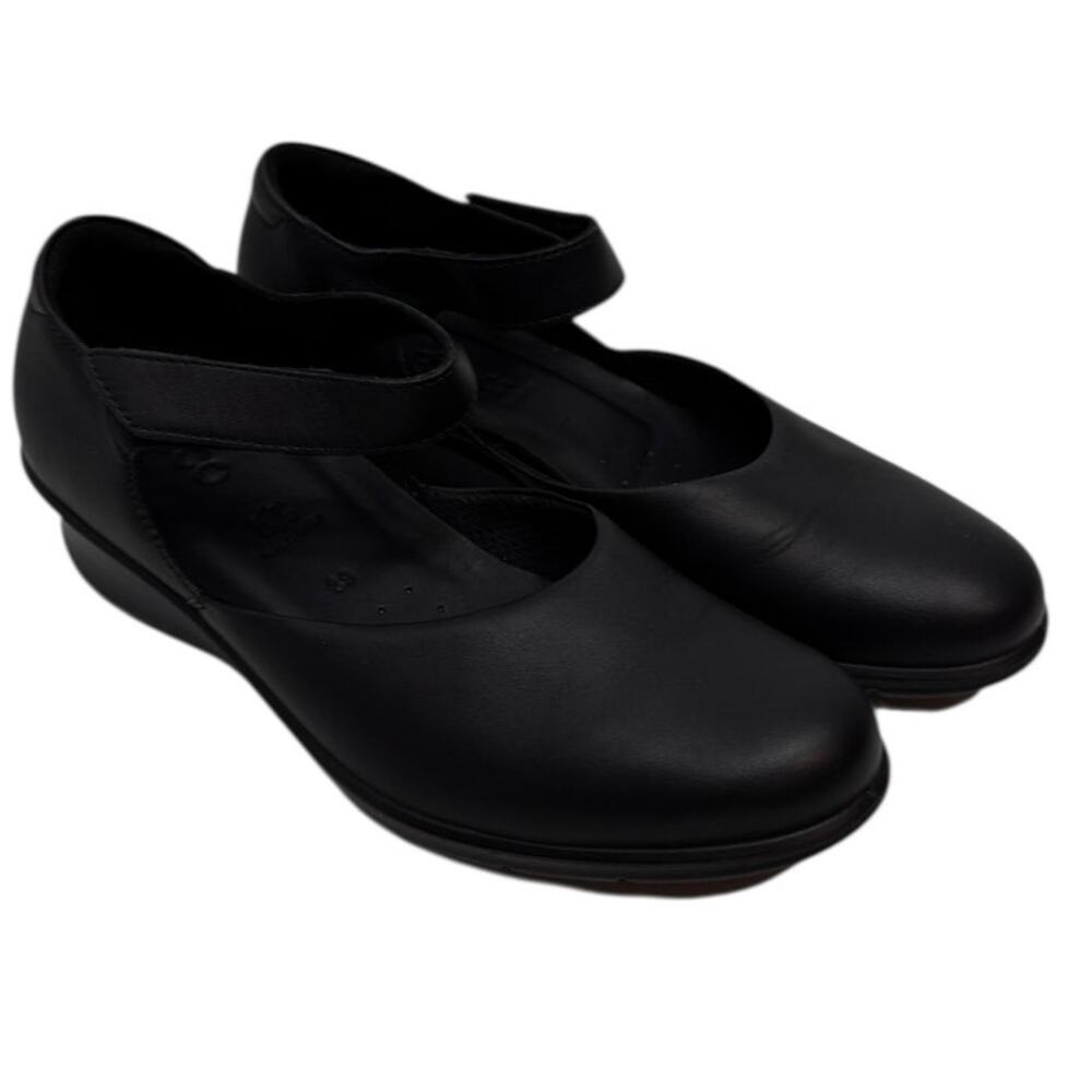 ECCO Black Felicia Mary Jane Wedge Shoe SZ 39